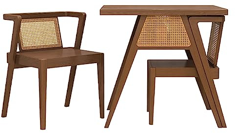 Gartentische und -stühle, 3-teiliges Möbelset, Bistroset aus Holz für die Terrasse mit 2 Stühlen und 1 Beistelltisch, Gesprächstisch und Stühlen für den Garten