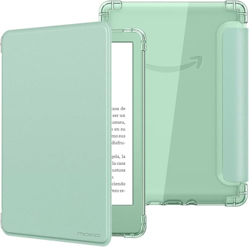 MoKo Custodia Compatibile con 6 Pollici Nuovo Kindle 11a Gen 2024/2022 & Versione Internazionale, Cover Leggera con per eBook Reader in TPU Morbido Auto Sveglia/Sonno per Kindle 2024, Verde Matcha