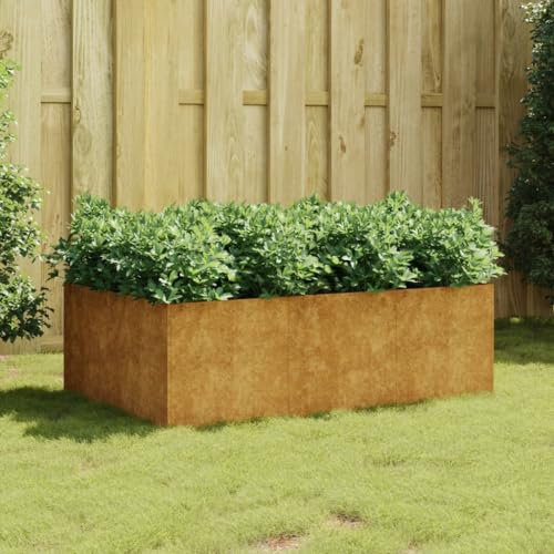 Iiaky Lit surélevé de Jardin 120x80x40 cm Acier corten,Bordure Pierre,Kit Gabion,Gabion Jardiniere