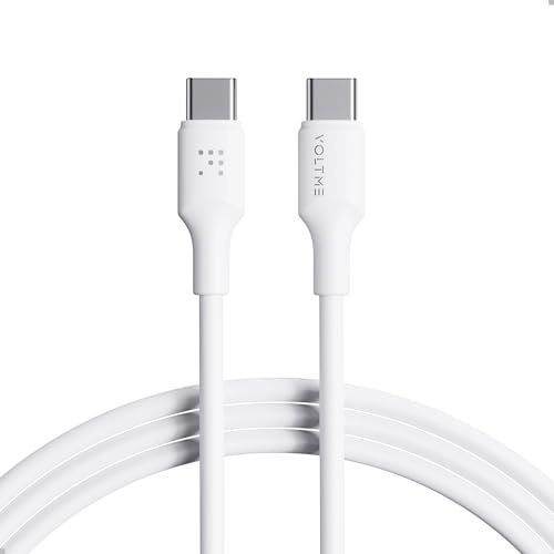 VOLTME Cavo USB-C 60W PD 3A TPE, Cavo USB Type-C ricarica rapida 2.0M / 6.56ft Bianco, Cavo caricabatterie 480Mbps Cavo di ricarica USB-C Tipo C TPE USB-C per Samsung Galaxy S21 S20 / Google Pixel 7