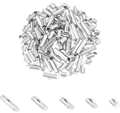 UNICRAFTALE 100pcs Slide On End Caps Clasp 5 Sizes Stainless Steel Tube End Bar Slider End Caps Crimp Terminators Clasp for Seed Beads Looms Multi-Strand Necklace Bracelet Jewelry Making