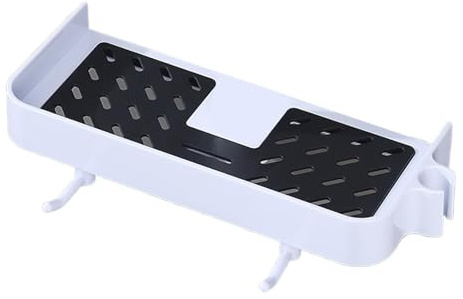 Figarge Étagère de douche à suspendre - Panier de douche à suspendre - Barre de douche sans perçage - Support pour barre de douche - Support pour barre de douche - Support pour douche - Blanc