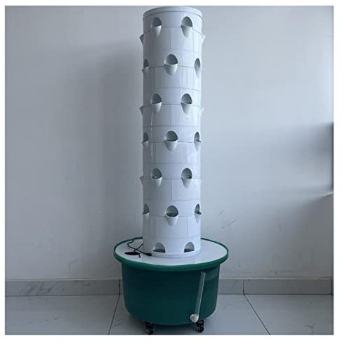 AUBEST Torre idroponica, Kit di Coltivazione idroponica Verticale for Serra Tipo Rotondo aeroponico Torre Giardino Piantare Lattuga Fragola Cucina Domestica