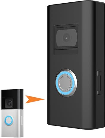 honecumi Silicone Skin Case for Ring Battery Doorbell Plus for Ring Battery Doorbell Plus Protect Cover Weatherproof,UV & Rain Protection, Sleek Black Finish, Easy Install – Camera Not Included