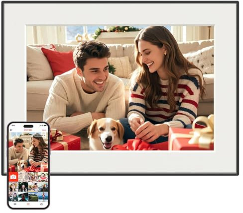 CECGAN 32GB Memory 10.1 Inch Frameo Photo Frame, WiFi Digital Picture Frame,1280x800 HD IPS Touch Screen, Auto-Rotate, Share Photos/Videos Instantly via Frameo App from Anywhere, Wall Mountable.