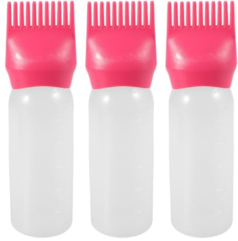 FRCOLOR 3 Piezas Botella de Tinte Cabello con Peine de Raíces Aplicador Fácil de Tinte Cabello para Uso Salón Hogar Aplicación Cómoda y Precisa Tipo