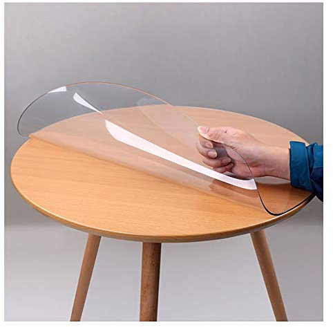 WXQTM Tovaglie Copertura Il Giro Antiscivolo Resistente all'Usura Sottopiatto Protezione Pavimento Tappeto, Trasparente, 3 Spessori, Personalizzabile (1.6mm,Diameter-140CM)