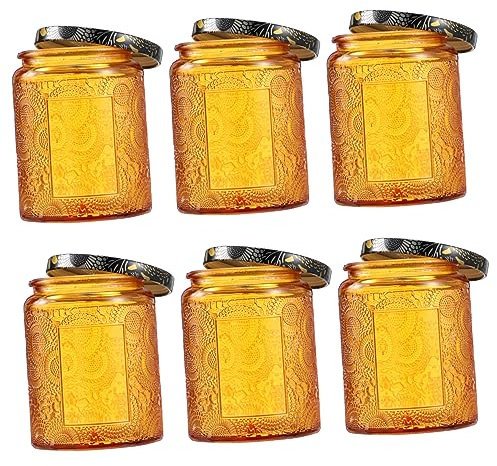 Sewroro 6stücke Kerzenglas Leer Aus Glas Runde Einmachgläser Für Kerzenherstellung Zur Aufbewahrung Und Diy-kerzenglas