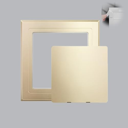 Revisionsklappe Trockenbau Abnehmbare Wand-/ Decken-Revisionsklappe mit Selbstklebender Rückseite, Kleine Kabeleinführungsabdeckung, Feuerbeständige Wandöffnungsabdeckung, Servicetür(Gold,15x15cm(5.9x