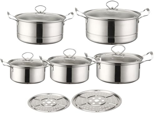 Lot de 12 casseroles anti-adhérentes - Poêles non collantes - Pour les types d'ustensiles de cuisine - Compatible avec les plaques à induction