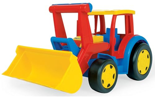 Wader 66009 - Gigant Tractor de Asiento con Pala Frontal Grande, tamaño Aprox. 60 cm, Capacidad de Carga hasta 100 kg, para niños a Partir de 12 Meses, Adecuado como Regalo para Juegos creativos