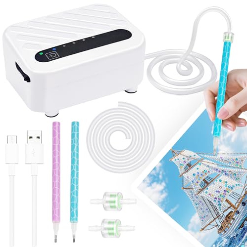 Mlife Elektrischer Diamond Painting Stift, Wiederaufladbarer Diamant Vakuum Stift Für Diamond Painting– 3 Einstellbare Saugstufen, Vakuum Diamond Painting Zubehör Stift, Kein Wachs Erforderlich(Weiß)