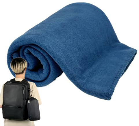 Renchey Manta de Viaje | Manta Grande para Avión con Bolsa De Transporte | Ropa De Cama Reutilizable, Lavable A Máquina para Dormitorio, Sofá, Acampada, Playa, Picnic
