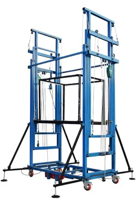 Plataforma de andamio móvil eléctrica con elevación de cuerda de alambre, soporta 190-400 kg para construcción y mantenimiento