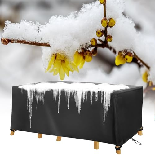 HNKDKJ Outdoor Gartentisch Abdeckung für Gartenmöbel, 210x100x100cm/Länge x Breite x Höhe Rechteckig Wasserdichte Abdeckfolie Gartenmöbel Tischplane Outdoor Schutzhülle für Gartentisch Sitzgruppe