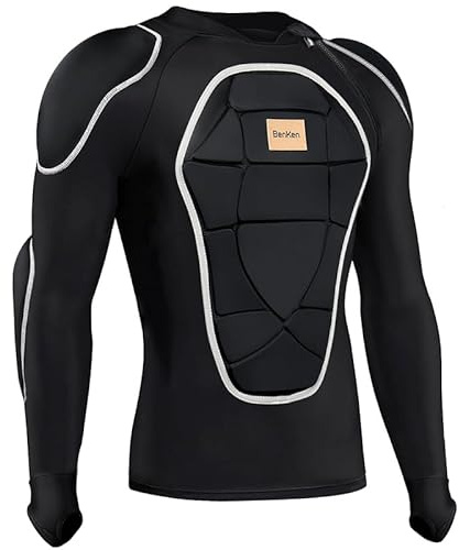 BenKen Men's Women's Professional Anti-Collision Sports Shirts, Motorcycle Jacket with Armor Full Body Armor for Skateboarding Skating Snowboarding Cycling (L)