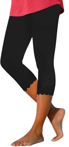 Capri Legging Femme Grandes Tailles - Pantalon de Pyjama Femme 3/4 Modal Pantalon de Nuit Slim Fit Collants Taille Haute Pantalon de Yoga Pantalon Capri Couleur Unie Pantalon de Plage Opaque Pantalon
