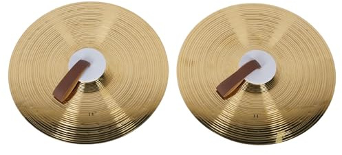 Sahgsa Juego de platillos de aleación de 14 pulgadas con correa – Adecuado para principiantes y bandas | 1 par de platillos de percusión