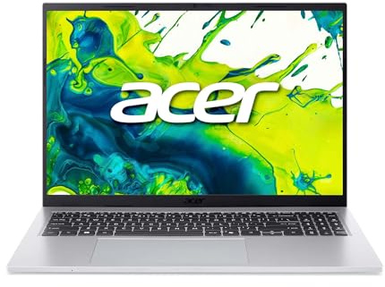 Acer Aspire Go 16 | 16 WUXGA | Core i3 1305U | RAM: 16GB | SSD: 500GB | Laptop in Pure Silver | 120Hz | beleuchtete Tastatur | Windows 11 Pro | Notebooktasche
