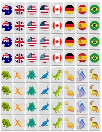 Genérico Mahjong spel, resor Mahjong spel, spelblock kakel med flaggmönster, familjespel, Seaside Escape brädspel, familjespel, kakelblock fi