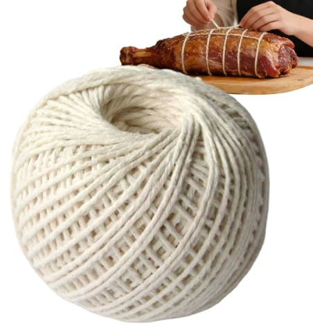 Generico Spago da Macellaio,85m Cotone Morbito 2mm Idoneo al Contatto con Alimenti - Spago da Cucina, Macelleria e Forno - per, Salsiccia, Avvolgimento, Giardinaggio, Uncinetto, Maglia, Fai da