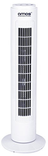 AMOS 29 Inch Tower Oscillating 3 Speed And Timer Free Standing Slim Air Cooling Home Office Fan White