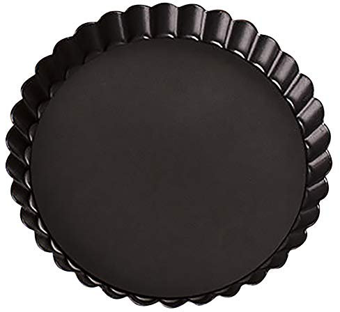 Popoye Non-Stick Different Sizes Tart Quiche Pan with Removable Bottom Fluted Sides Round Shape Cakes Desserts Tins Carbon Steel 8 Inch