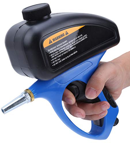 lyrlody Sabbiatrice pneumatica, palmare pneumatica sabbiatrice professionale antiruggine sabbiatrice mini strumenti per sabbia normale nera acciaio diamante perline di vetro