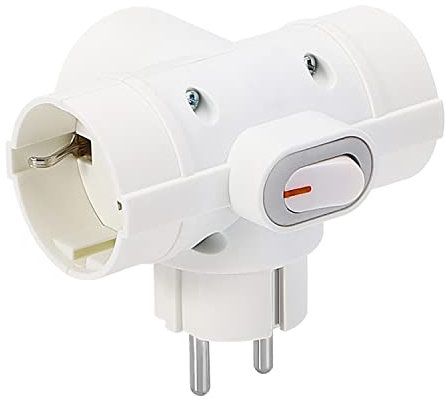 Aigostar Presa Schuko Tripla,Presa Multipla con Interruttore ed Protezione Bambini,Adattatore 3 prese universali Combinata Standard Tedesco e Francese