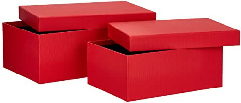 Rössler 13491453360 – Boxline 2-pack kartonger, rektangulär, färg röd