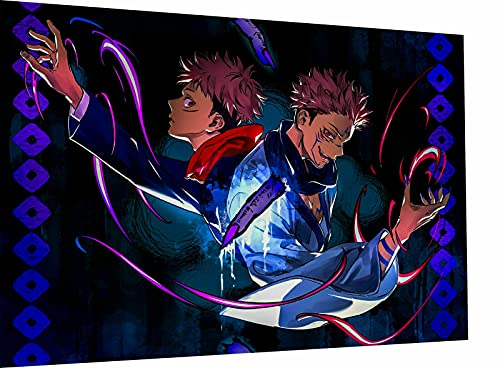 Magic Canvas Art - Bilder jujutsu kaisen Anime Serien Leinwandbild 1- teilig Hochwertiger Kunstdruck modern Wandbilder Wanddekoration Design Wand Bild, Größe: 180 x 100 cm