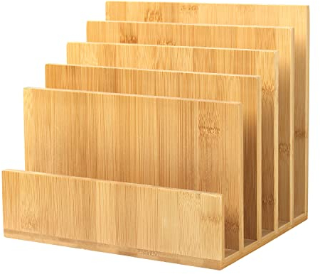 Schramm® Bambus Dokumentenhalter 23 x 24,5 x 20,5 cm Briefhalter 5 Fächer Dokumentenablage Briefablage Briefständer
