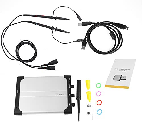 Osciloscopio de aislamiento USB virtual Vds1022I, frecuencia de muestreo de 100 MSa/S Osciloscopio de PC de doble canal de 25 M, interfaz de comunicación USB 2.0 Osciloscopio de almacenamiento digital