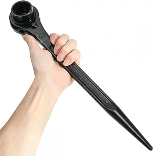 Elecbee Podger Spanner, Ratchet Podger Spanner, Steel Erect Spanners Scaffold Steel Erecting Ratcheting Socket Wrench Tools for Car Repair, Carpentry (13-17mm)