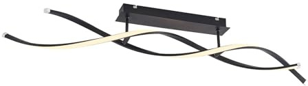 Lindby LED Deckenleuchte Welina dimmbar (Modern) in Schwarz aus Metall (1 flammig,) - Lampe Deckenlampe Wohnzimmerleuchte