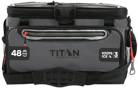 Titan 48 Can Zipperless HardBody Cooler, Keeps Ice 3 Days, Sharkskin Gray