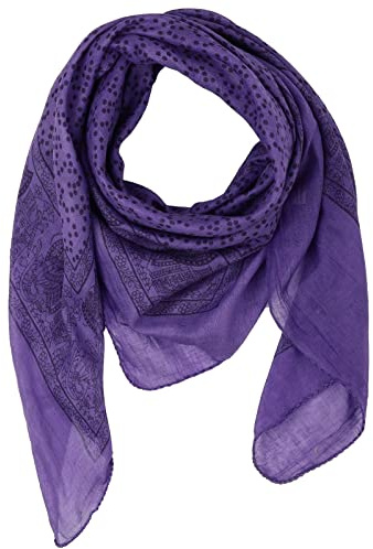 Superfreak® Bomullstyg med elefanter – duk – halsduk – 100 x 100 cm, Lila – svart, En Storlek