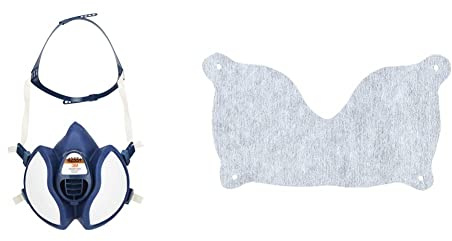 3M Respiratore per verniciatura a spruzzo 4255+, A2P3, 1/PK & Prefiltro antiparticolato 400+ per maschera usa e getta, serie 4000, 10 pezzi