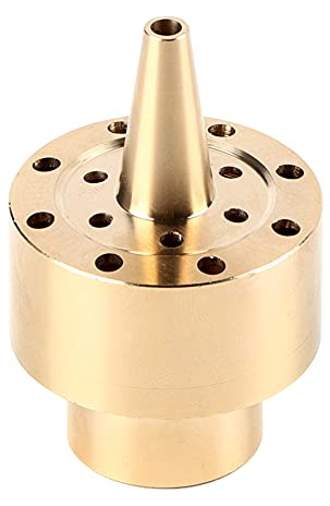 Tyenaza Ugello Fontana Ottone, Colonna d'Ottone Ugello della Fontana, 3/4 Fontana per Stagno da Giardino Ugello per Acqua Scattering poroso Spruzzatore Testa di spruzzo Oro