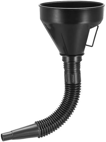 Imbuto in Plastica con Beccuccio Flessibile Nero per Auto Moto per Benzina Diesel Lavavetri Adblue Acqua Olio Carburante Liquido di Raffreddamento 36cm