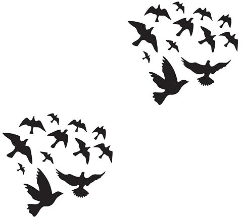 Gadpiparty Entfernbare Aufkleber 2St blackalicious schwarz drin schwarzl blackwel Wohnzimmerdekor Glasdekor aufkleber der Vogel Wandtattoos Entfernbare Wandaufkleber