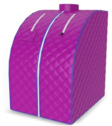 Portable Folding Steam Sauna, Infrared Far Portable Indoor Personal Spa Sauna, Personal Sauna Tent for Relaxation, 4 Layers of Insulation with Non-slip Floor Mats and Folding Chairs