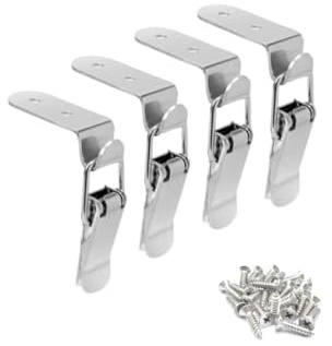 Latch 90 Degree Stainless Steel Spring Loaded Toggle Latch, Silver Catch Hasp Clamp Clip Lock with for Cabinet, Wooden Case, Box (70mm - 4 Pack)