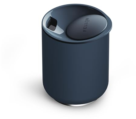 Fellow Gobelet Rocky Lowball de 10 oz – Gobelet isotherme en acier inoxydable pour whisky et cocktail avec intérieur en céramique et couvercle pivotant en galet (bleu pierre)