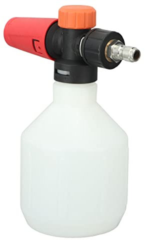 Aladeno Autowasch-Schaumsprüher, 500 ml, tragbarer Hochdruck-Schaumstrahler, Waschschaumkanone, Autowasch-Seifensprüher mit 1/4 Zoll Schnellanschluss für die Autowäsche im Garten (Round)