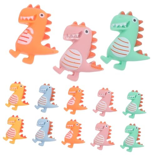 KONTONTY 25stücke Harz Dinosaurier Anhänger Flacher Rückseite Tier Anhänger Für Handyhüllen Haarnadeln Diy Dekorationen Modell Miniatur Handyanhänger Schmuckherstellung Haarband-