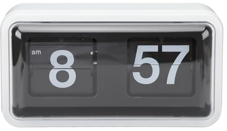 Pssopp Auto-Flip-Schreibtischuhr Vintage Retro Flip Uhr Mechanische Digitalanzeige Batteriebetrieben Dekorationszeit für Heimbüro