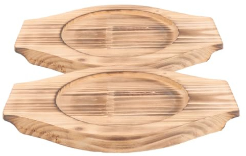 Alipis Salvamanteles Resistentes Al Calor para Ollas De Piedra Coreano Dolsot, Tamaño Pequeño Base De Madera Antideslizante, Adecuado para Barbacoa y Camping, Juego De 2 Piezas