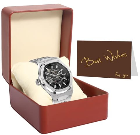 DELAESI Watch Box Single PU Leather Watch Gift Box for Women Single Watch Box with Removable Cushion Mens Watch Case Watch Storage Box for Most Watches Smart Watch