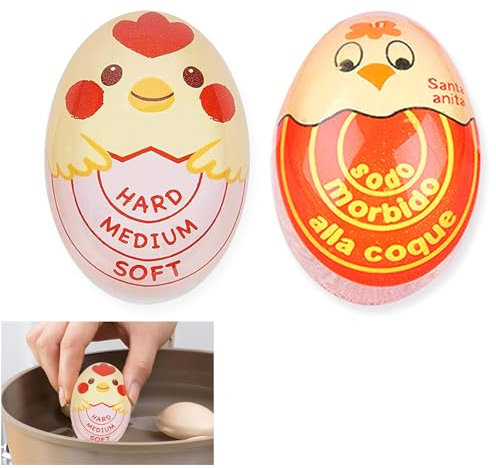 Temporizador de Huevo, 2 Piezas Temporizador Huevos Cocidos, Egg Timer, para Blandos, Adecuado para el Hogar, la Escuela